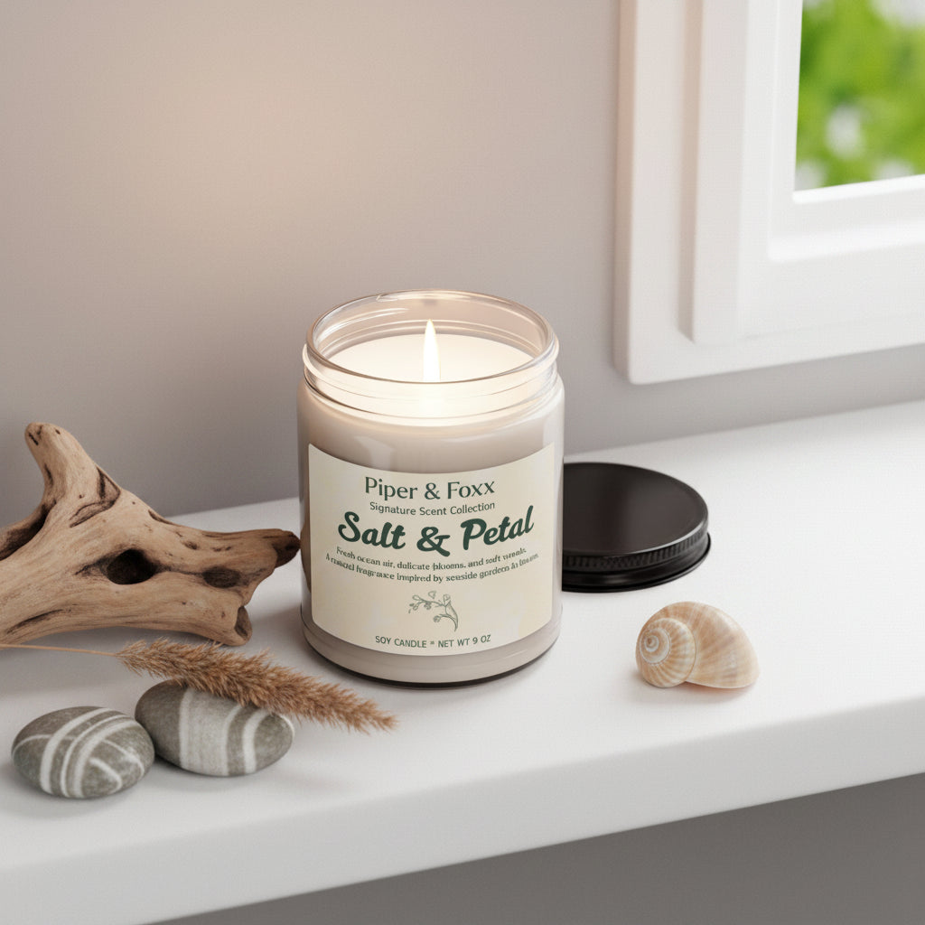 Salt & Petal Scented Soy Candle
