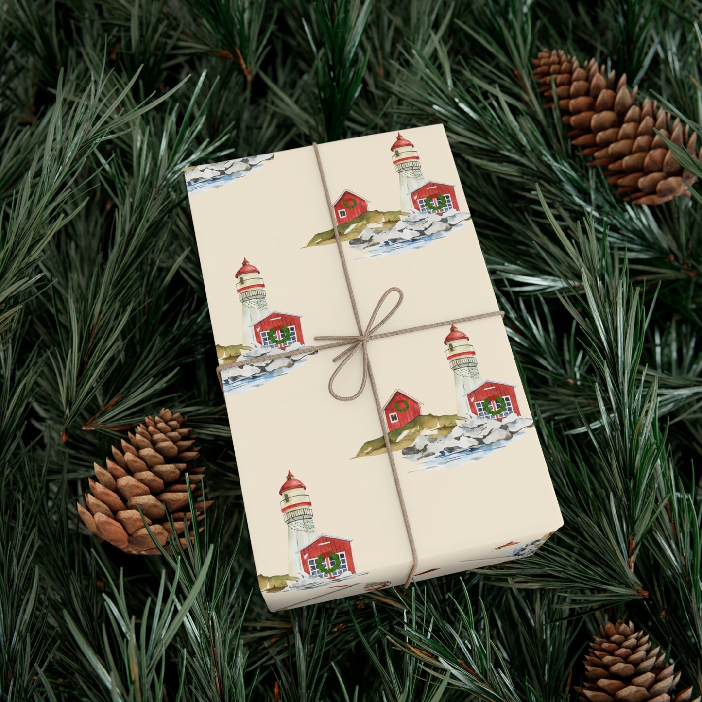 Holiday Lighthouse Wrapping Paper