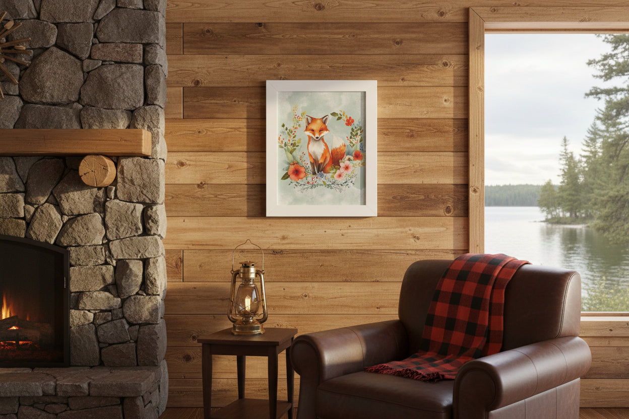 Floral Fox Framed Print