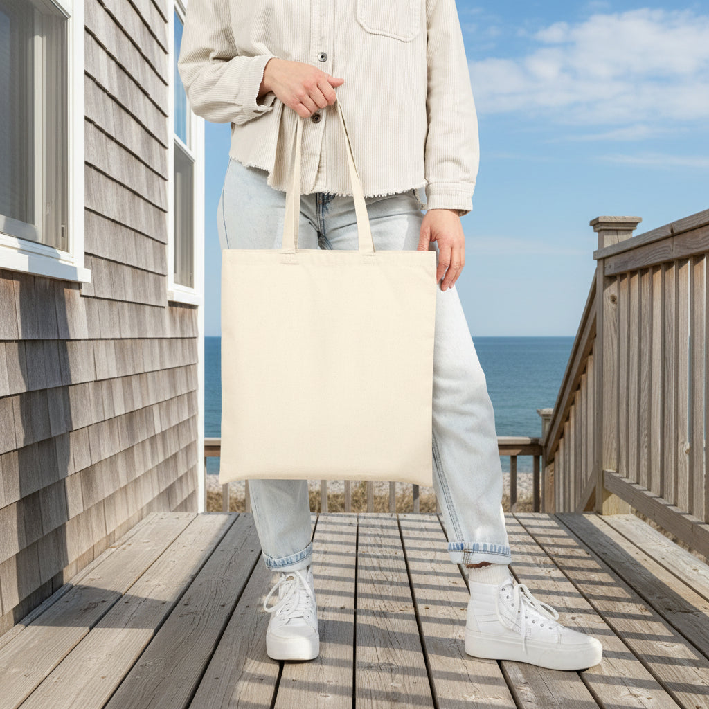 Vintage Stamp Series |Golden Hour Sunset Canvas Tote