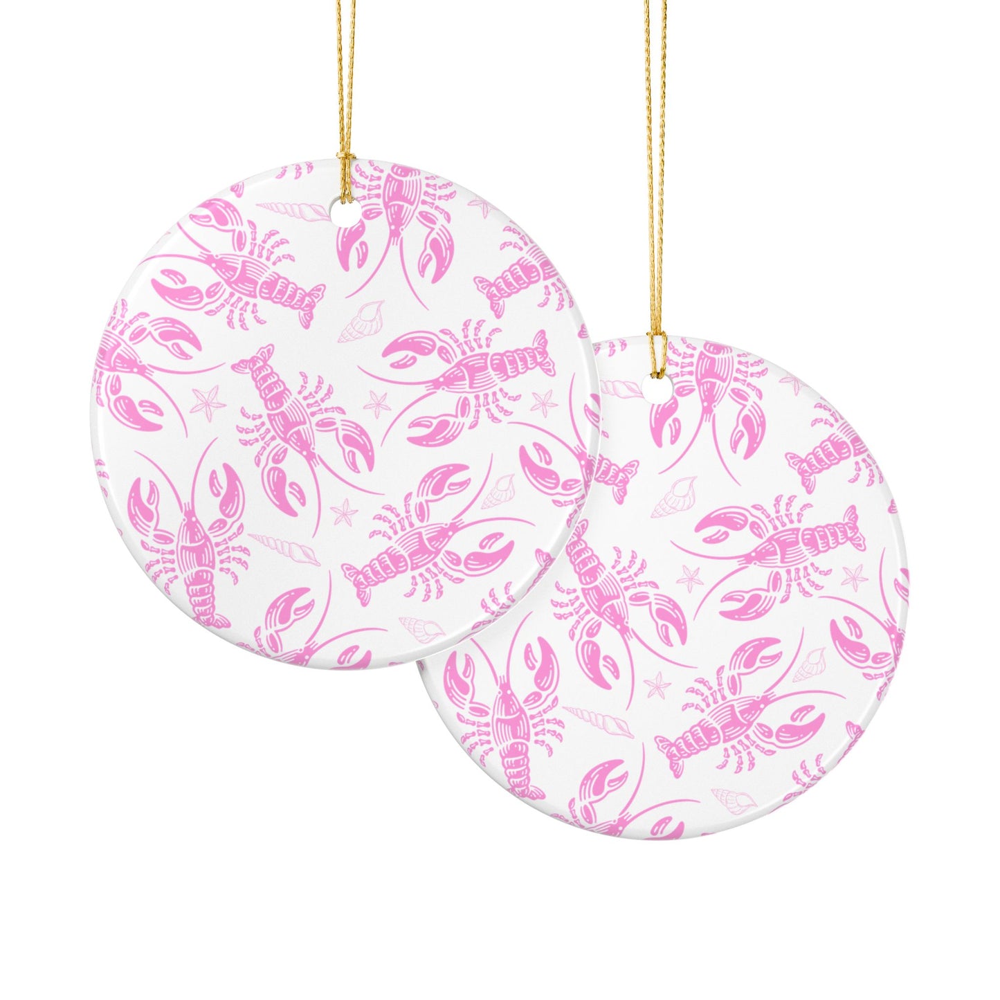 Pink Lobster Ceramic Ornament