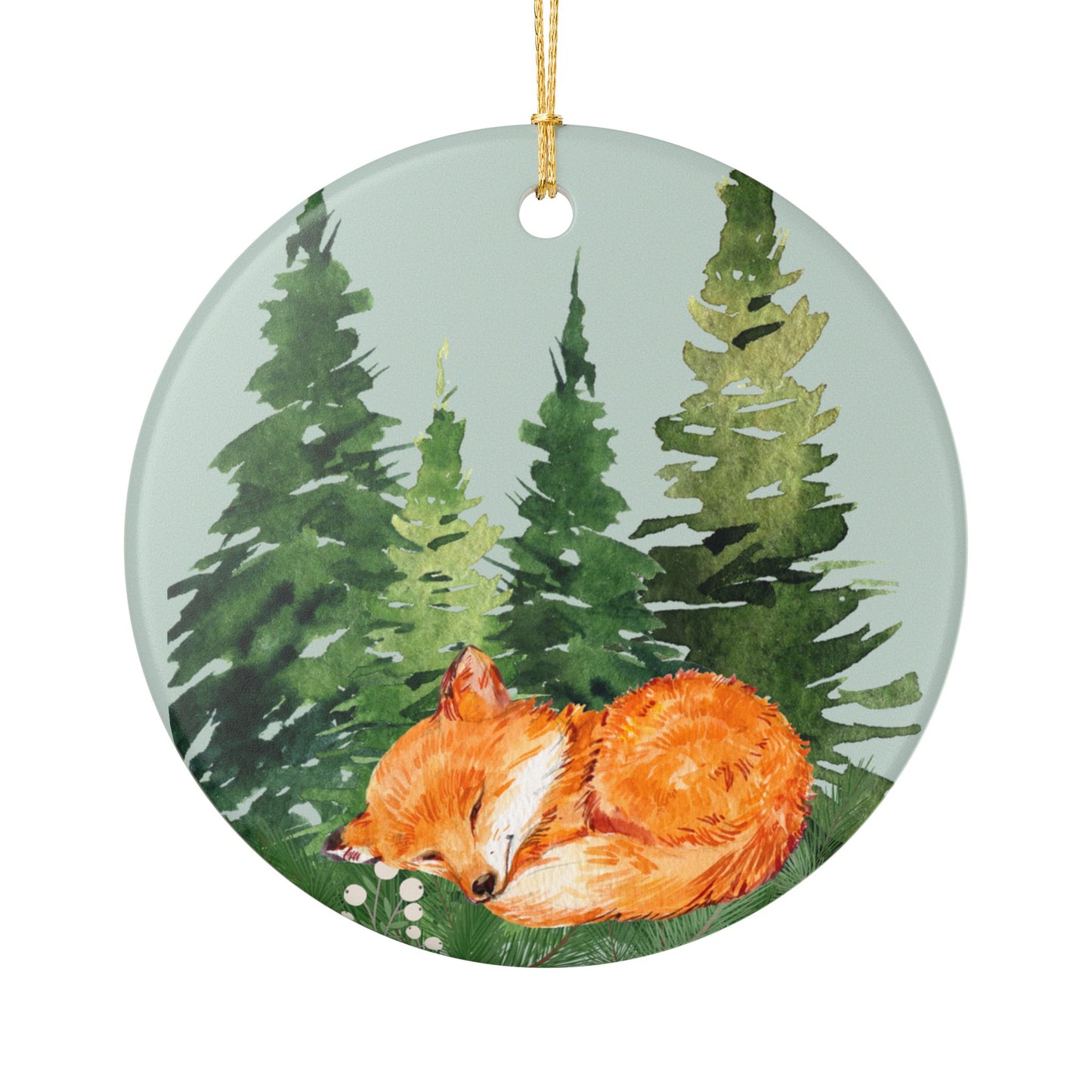 Sleepy Fox Woodland Ornament