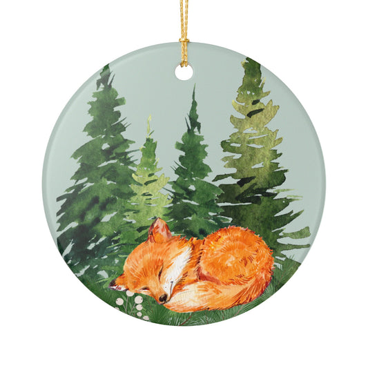 Sleepy Fox Woodland Ornament