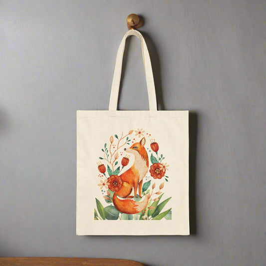 Fox and Blooms Tote Bag