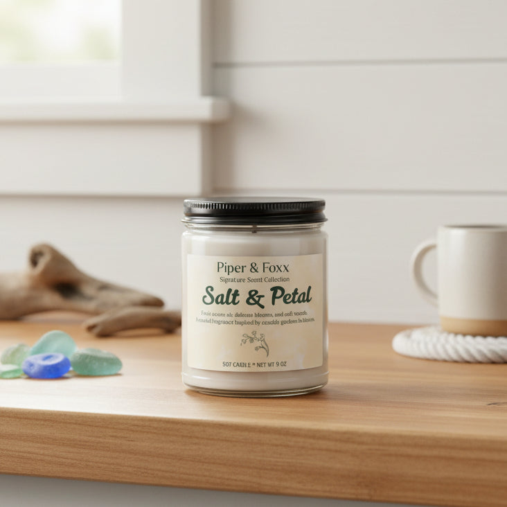 Salt & Petal Scented Soy Candle