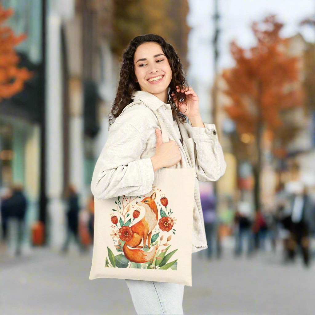 Fox and Blooms Tote Bag