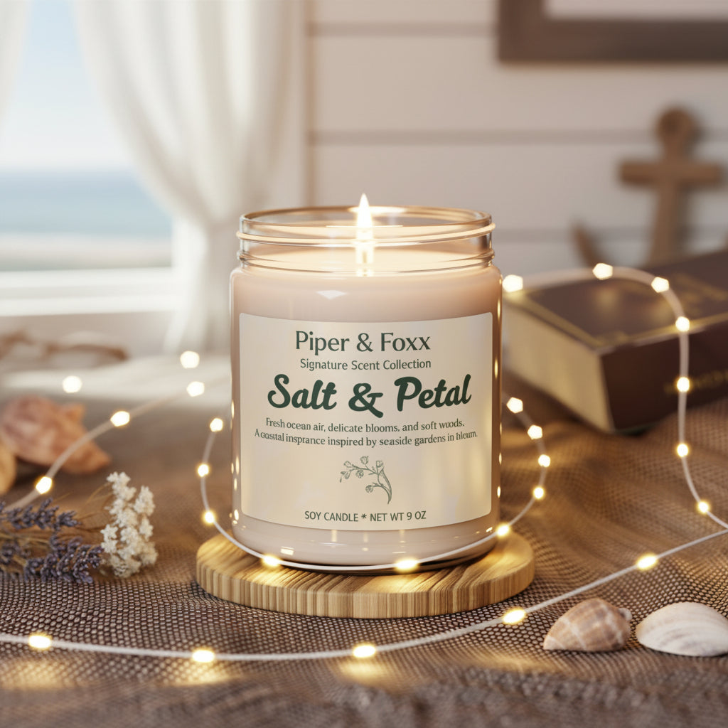 Salt & Petal Scented Soy Candle