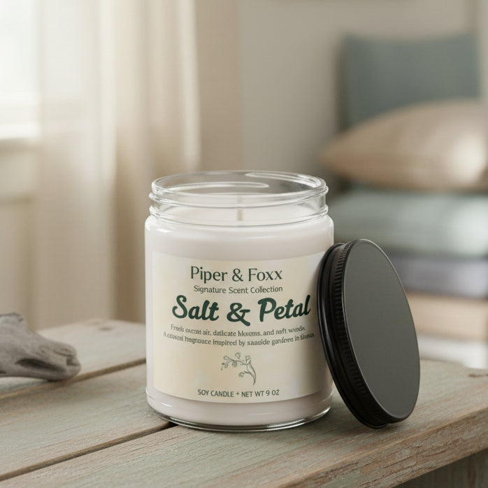 Salt & Petal Scented Soy Candle