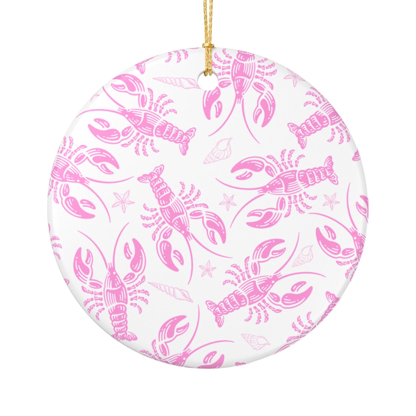 Pink Lobster Ceramic Ornament