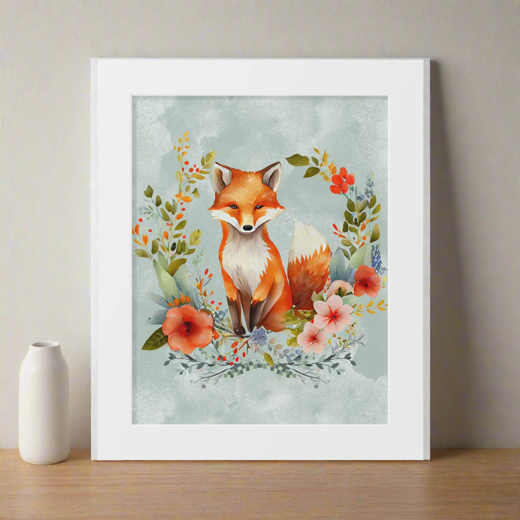 Floral Fox Framed Print