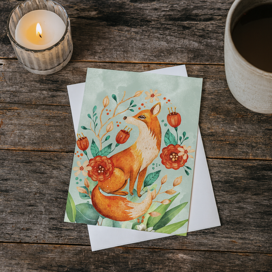 Floral Fox Postcard Bundle